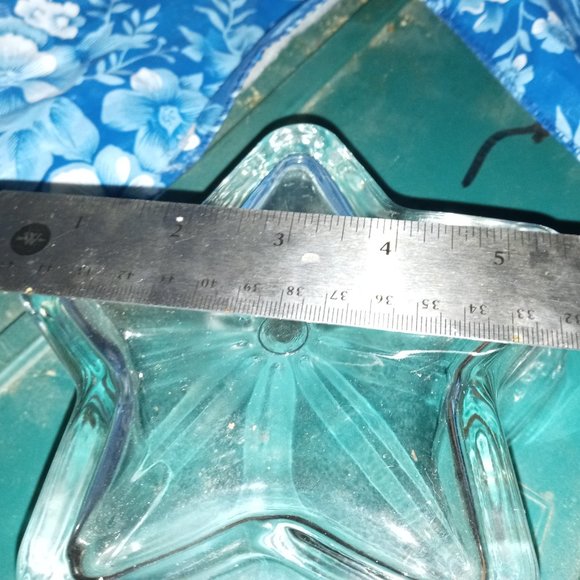 #47 TRINKET HOLDER GLASS Star Over 5" Heafty New never used - Picture 4 of 6